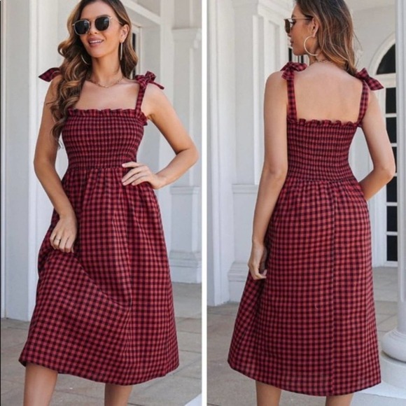 Checkered Charm Plaid Cami Dress - Picture 2 of 2